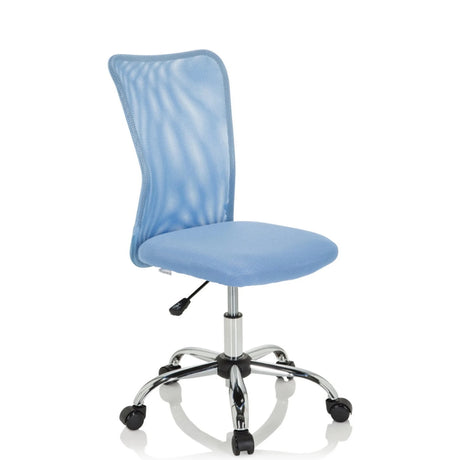 Chaise pivotante pour des enfants KIDDY NET I bleue avec revêtement en maille et pied en étoile brillant à roulettes de hjh OFFICE