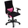 Chaise pivotante pour des enfants KIDDY PRO AL en noir-rose avec accoudoirs et roulettes de hjh OFFICE