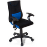 Chaise pivotante pour des enfants KIDDY PRO AL en noir et bleu avec accoudoirs et roulettes de hjh OFFICE