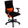 Chaise pivotante pour des enfants KIDDY PRO AL en noir-orange avec accoudoirs et piètement à roulettes de hjh OFFICE