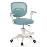 Chaise pivotante pour des enfants KIDDY SMART en aqua avec dossier en maille et structure blanche de hjh OFFICE