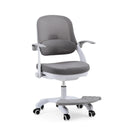 Chaise pivotante pour enfants Kiddy Smart Step en gris clair avec revêtement en maille et un repose-pieds intégré de hjh OFFICE