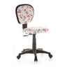 Chaise pivotante pour des enfants KIDDY TOP avec motif de cœurs colorés, structure noire et roulettes de hjh OFFICE