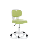 Chaise pivotante pour des enfants KIDDY TOP W verte avec structure blanche et roulettes de hjh OFFICE