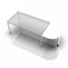 Bureau blanc KONTOR KA 60 avec coin arrondi et quatre pieds en métal de hjh OFFICE PRO