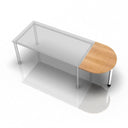 Bureau KONTOR KA 60 avec un plateau en bois clair effet noyer et des pieds argentés de hjh OFFICE PRO