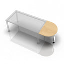 Bureau KONTOR KA 60 effet érable avec plateau semi-circulaire et pieds argentés de hjh OFFICE PRO