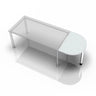 Bureau gris KONTOR KA 60 avec un plateau arrondi et des pieds argentés de hjh OFFICE PRO