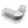 Bureau gris en L KONTOR KP 91 avec un angle arrondi de hjh OFFICE PRO