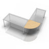 Bureau d'angle KONTOR KP 91 aspect érable clair avec un angle arrondi de hjh OFFICE PRO