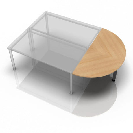 Table d'appoint LA60 G / LA80 G / LA160 G en chêne avec un plateau semi-circulaire de hjh OFFICE PRO