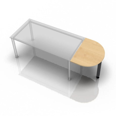 Table d'appoint LA60 G / LA80 G / LA160 G avec un plateau semi-circulaire effet érable de hjh OFFICE PRO