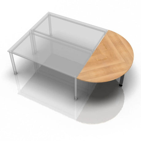 Table d'appoint LA60 G / LA80 G / LA160 G effet noyer avec plateau semi-circulaire de hjh OFFICE PRO