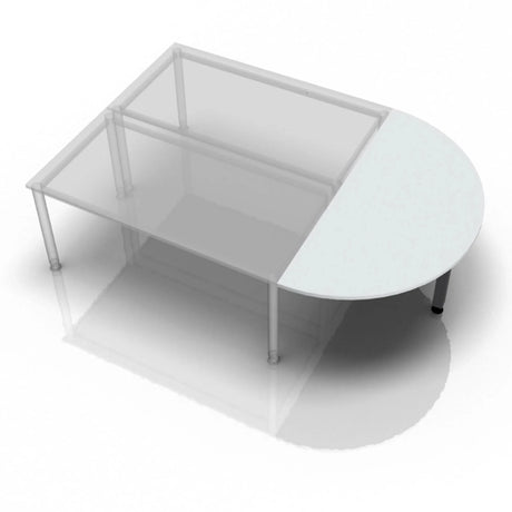 Table d'appoint grise LA60 G / LA80 G / LA160 G avec plateau semi-circulaire et pieds en métal de hjh OFFICE PRO