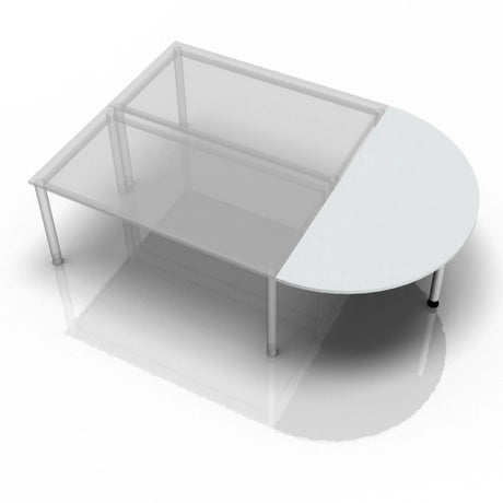 Table d'appoint grise LA60 / LA80 / LA160 avec plateau semi-circulaire et quatre pieds de hjh OFFICE PRO