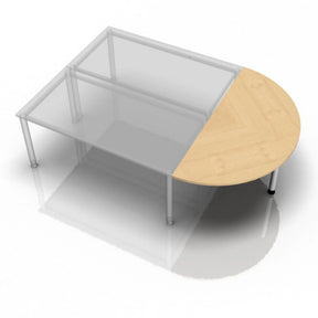 Table d'appoint LA60 / LA80 / LA160 en érable clair avec un plateau semi-circulaire de hjh OFFICE PRO