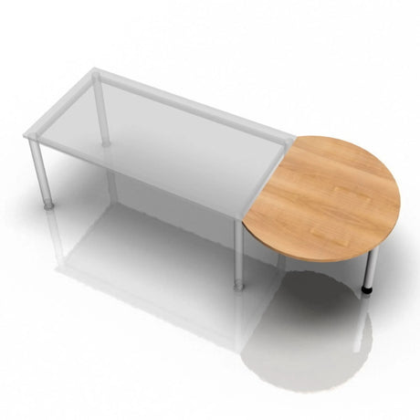 Table d'appoint LA60 / LA80 / LA160 avec un plateau semi-circulaire aspect noyer de hjh OFFICE PRO