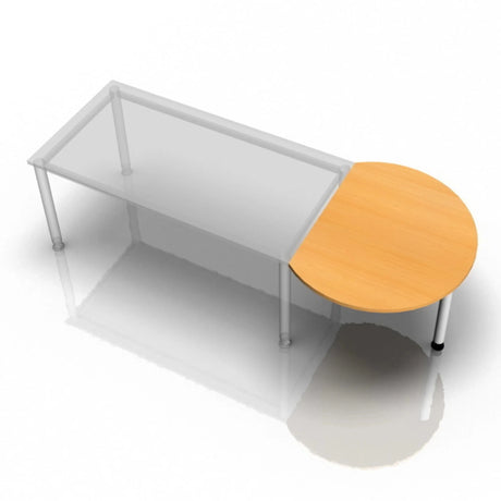 Table d'appoint LA60 W / LA80 W / LA160 W avec plateau couleur hêtre et structure blanche de hjh OFFICE PRO