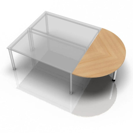 Table d'appoint LA60 W / LA80 W / LA160 W aspect chêne avec un coin semi-circulaire de hjh OFFICE PRO