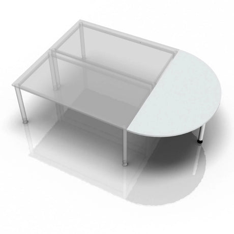 Table d'appoint grise LA60 W / LA80 W / LA160 W avec un plateau semi-circulaire de hjh OFFICE PRO