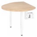 Plaque d'extension LA92 C aspect chêne avec console blanche et deux pieds de support de hjh OFFICE PRO