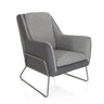 Fauteuil rembourré LAGUN gris clair avec des accents gris foncé et une structure en métal gris de hjh OFFICE
