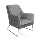 Fauteuil rembourré LAGUN gris clair avec des accents gris foncé et une structure en métal gris de hjh OFFICE