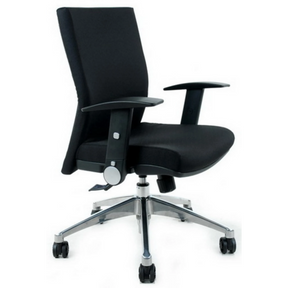 Siège de bureau de qualité professionnelle LAGUNA PRO avec revêtement en tissu noir et piètement brillant de hjh OFFICE