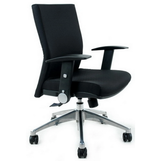 Siège de bureau de qualité professionnelle LAGUNA PRO avec revêtement en tissu noir et piètement brillant de hjh OFFICE