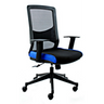 Siège de bureau de qualité professionnelle LAVITA en noir et bleu avec dossier en maille et accoudoirs de hjh OFFICE