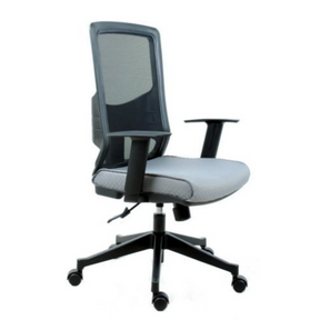 Siège de bureau de qualité professionnelle LAVITA en noir et gris avec dossier en maille et accoudoirs de hjh OFFICE