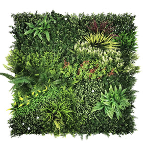 Tapis végétal vert LEAFLUXE 3D avec diverses fougères et feuilles artificielles de hjh LIVING