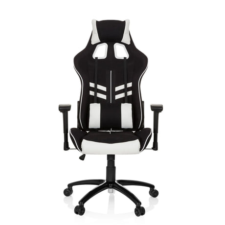 Fauteuil Gamer LEAGUE PRO I en noir et blanc avec repose-tête et accoudoirs intégrés de hjh OFFICE