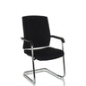 Chaises cantilever LEVIA VP noires avec rembourrage et structure chromée de hjh OFFICE
