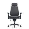 Chaise de bureau LiberNovo Maxis Airflow en graphite avec appui-tête, accoudoirs et cinq roulettes de Libernovo
