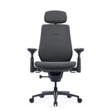 Chaise de bureau LiberNovo Maxis Airflow en graphite avec appui-tête, accoudoirs et cinq roulettes de Libernovo