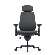 Chaise de bureau LiberNovo Maxis Airflow en graphite avec appui-tête, accoudoirs et cinq roulettes de Libernovo