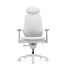 Chaise de bureau LiberNovo Maxis Elektric en blanc avec appui-tête, accoudoirs et cinq roulettes de Libernovo