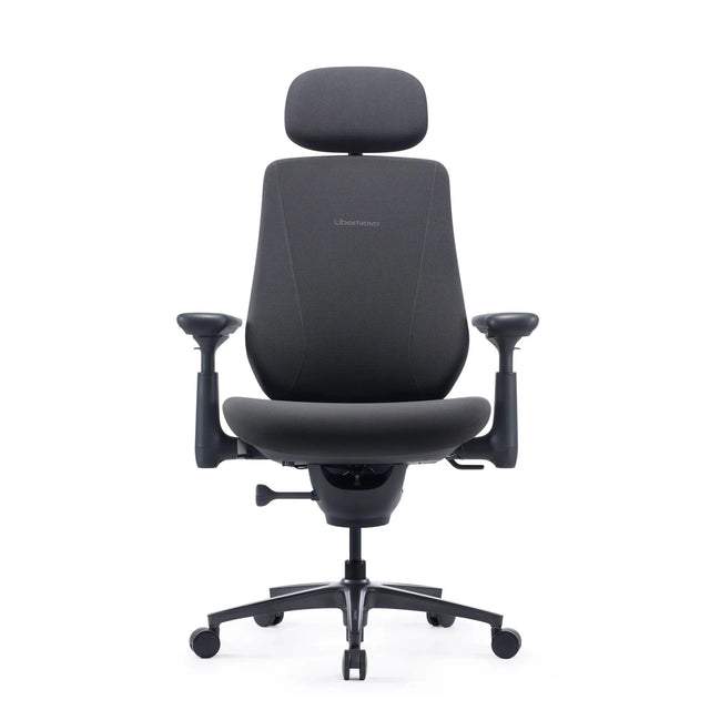 Chaise de bureau LiberNovo Maxis Elektric en graphite avec appui-tête et accoudoirs réglables de Libernovo