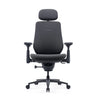 Chaise de bureau LiberNovo Maxis Manual en graphite avec appuie-tête, accoudoirs et cinq roulettes de Libernovo