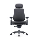 Chaise de bureau LiberNovo Maxis Manual en graphite avec appuie-tête, accoudoirs et cinq roulettes de Libernovo