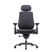 Chaise de bureau LiberNovo Maxis Manual en graphite avec appuie-tête, accoudoirs et cinq roulettes de Libernovo