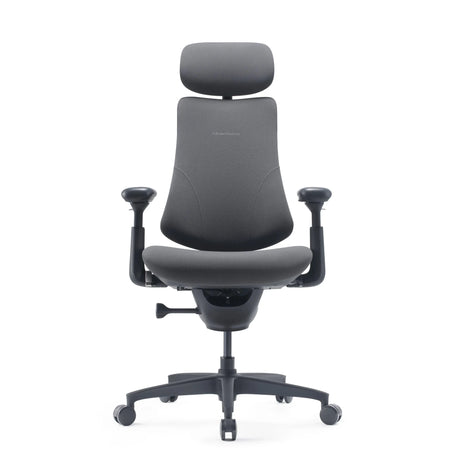 Siège de bureau haut de gamme LiberNovo Omni Gen en gris foncé avec appui-tête et accoudoirs de Libernovo