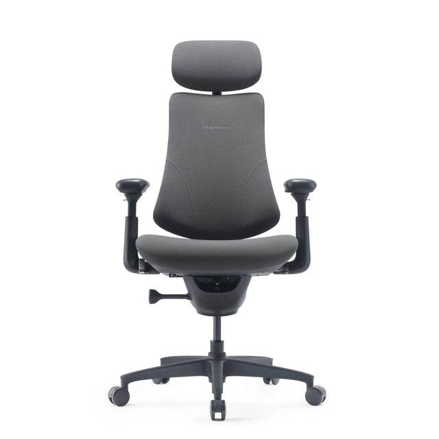 Siège de bureau haut de gamme LiberNovo Omni Gen en gris foncé avec appui-tête et accoudoirs de Libernovo