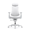 Siège de bureau haut de gamme LiberNovo Omni Gen de couleur blanche avec appuie-tête et accoudoirs réglables de Libernovo
