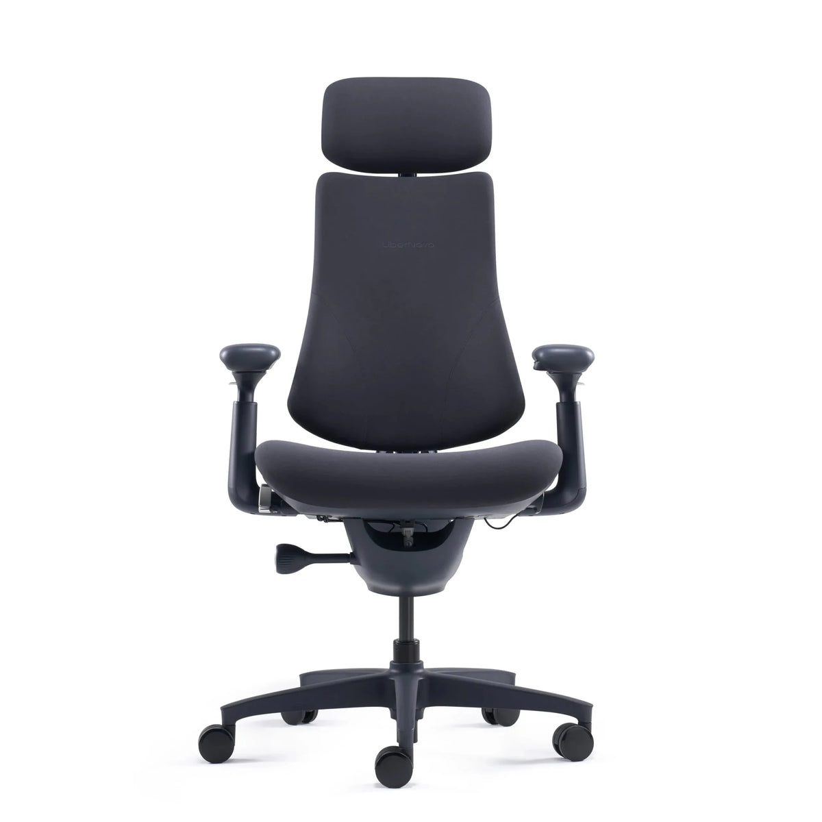 Siège de bureau haut de gamme LiberNovo Omni en noir avec appuie-tête et accoudoirs de Libernovo