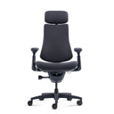 Siège de bureau haut de gamme LiberNovo Omni en noir avec appuie-tête et accoudoirs de Libernovo