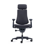 Siège de bureau haut de gamme LiberNovo Omni en noir avec appuie-tête et accoudoirs de Libernovo