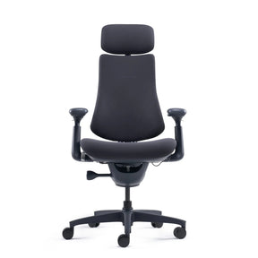 Siège de bureau haut de gamme LiberNovo Omni en noir avec appuie-tête et accoudoirs de Libernovo