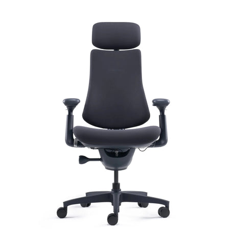 Siège de bureau haut de gamme LiberNovo Omni en noir avec appuie-tête et accoudoirs de Libernovo